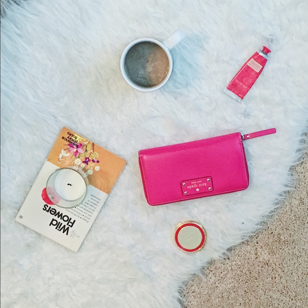 Kate Spade Hot Pink Slim Continental Wallet
